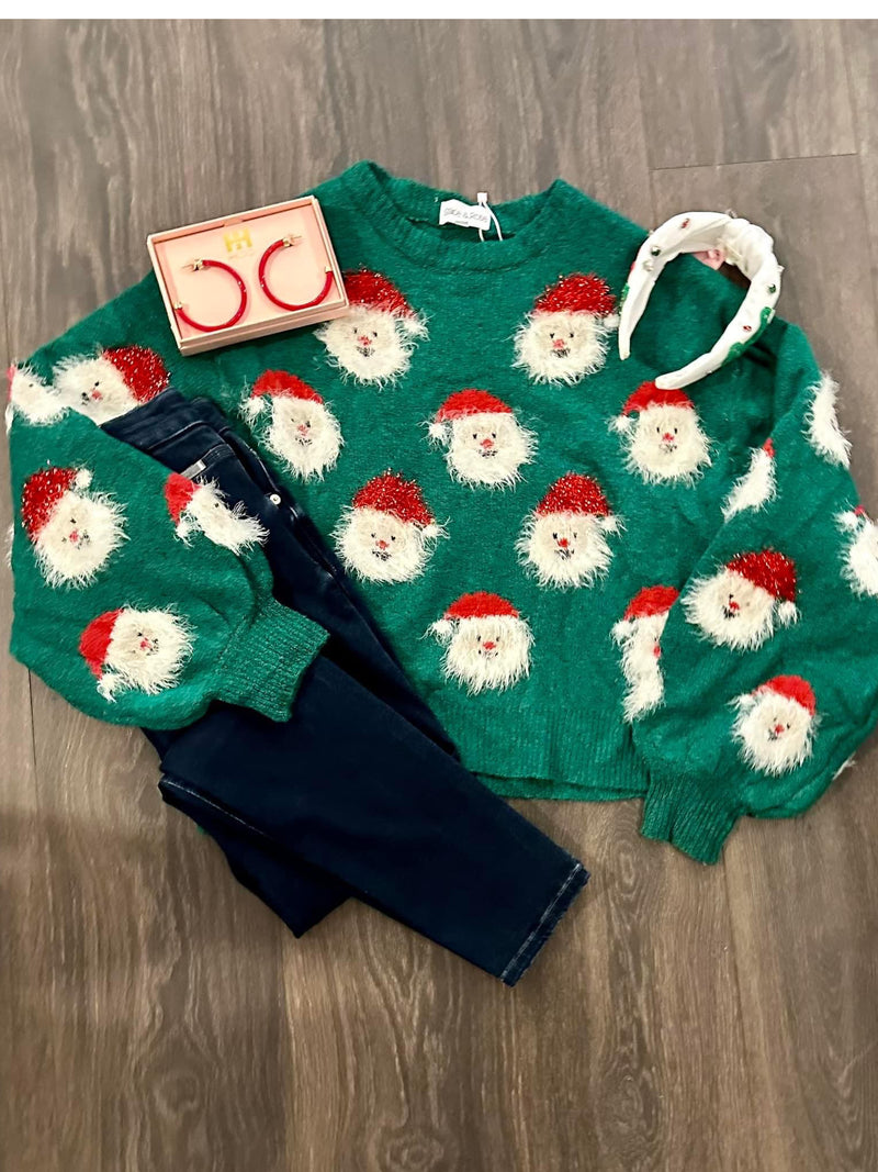 Cozy Santa Sweater - Green
