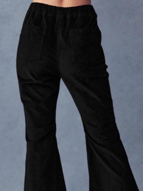 High Rise Corduroy Flare Pants - Black | Kate and Kris Boutique