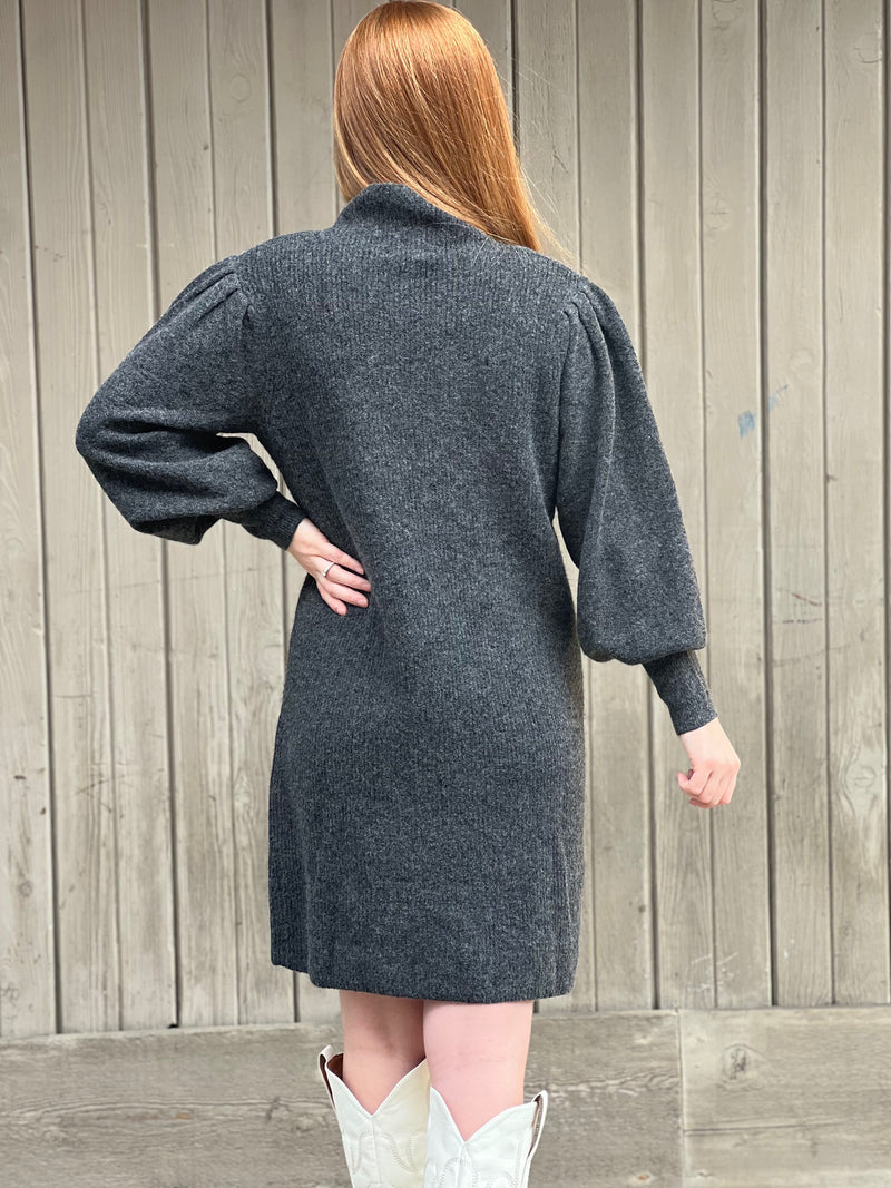 Cozy and Classy Mock Neck Sweater Dress