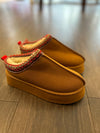 Cozy Faux Suede Slippers- Tan