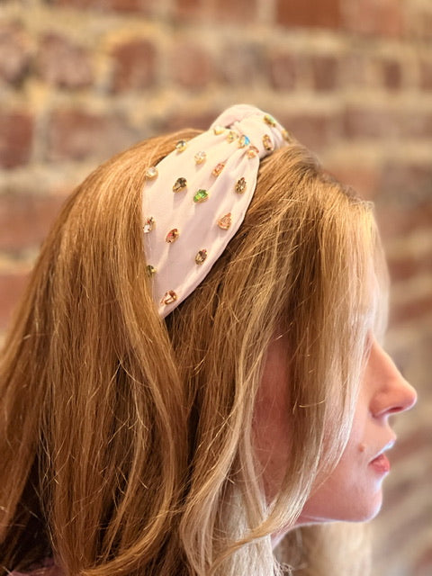 Anna Rhinestone Headband - Cream-Hair Accessories-Kate & Kris