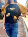 Sequin Football Game Day Top- Gold and Black