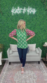 The Emmy  Floral Embroidered Puff Sleeve Top