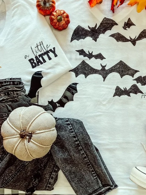 A Little Batty Graphic Halloween Tee-Graphic Tee-Kate & Kris