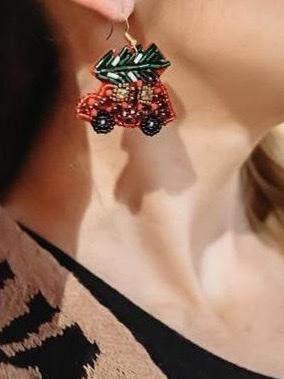 Beaded Christmas Earrings-accessories-Kate & Kris