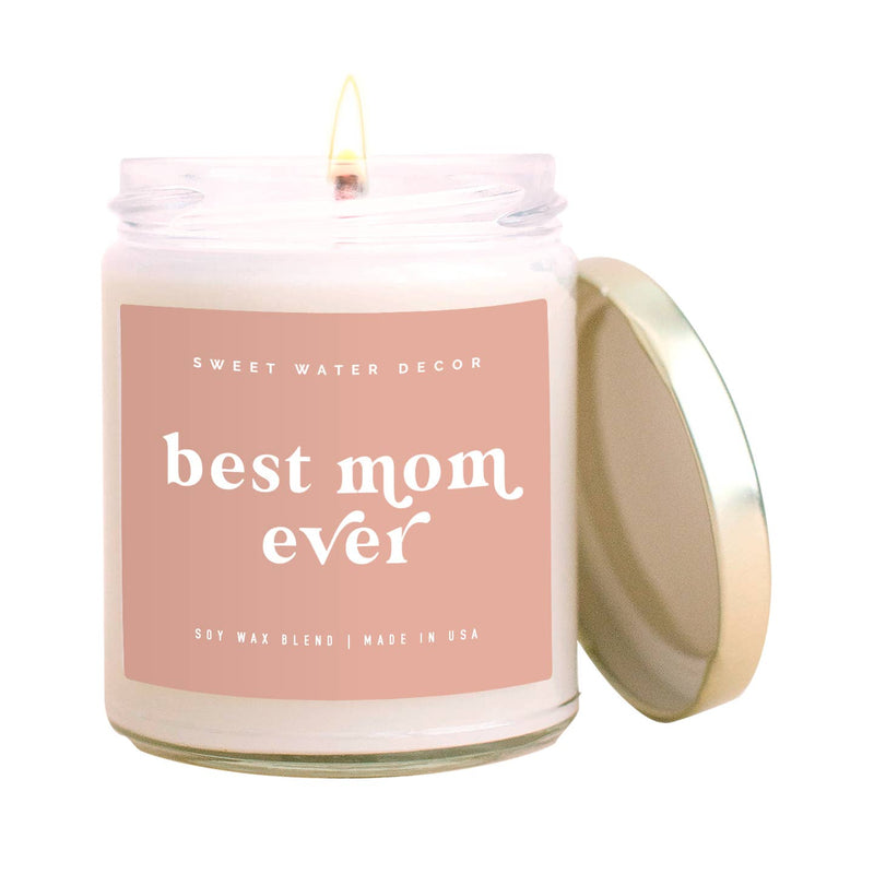 Best Mom Ever Soy Candle - Blush Pink-Apparel & Accessories-Kate & Kris