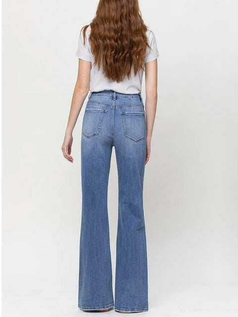 Blue Rain 90’s Vintage Flare Jeans -Medium Wash-Jeans-Kate & Kris