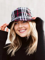 Bri Plaid Bucket Hat - Black-hats-Kate & Kris