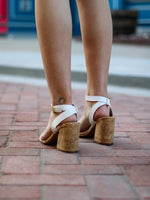 Cannoli One Band Ankle Strap Sandal- White-Shoes-Kate & Kris