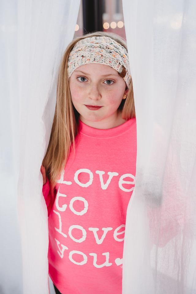 Children’s Pink Love to Love You Sweatshirt-sweatshirt-Kate & Kris