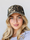 Dallas Leopard Distressed Baseball Hat-Hats-Kate & Kris