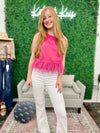 Feathered Babe Top- Pink-Apparel & Accessories-Kate & Kris