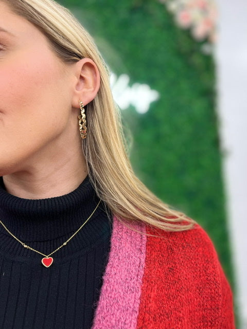Gold Twisted Hoop Earrings-Kate & Kris
