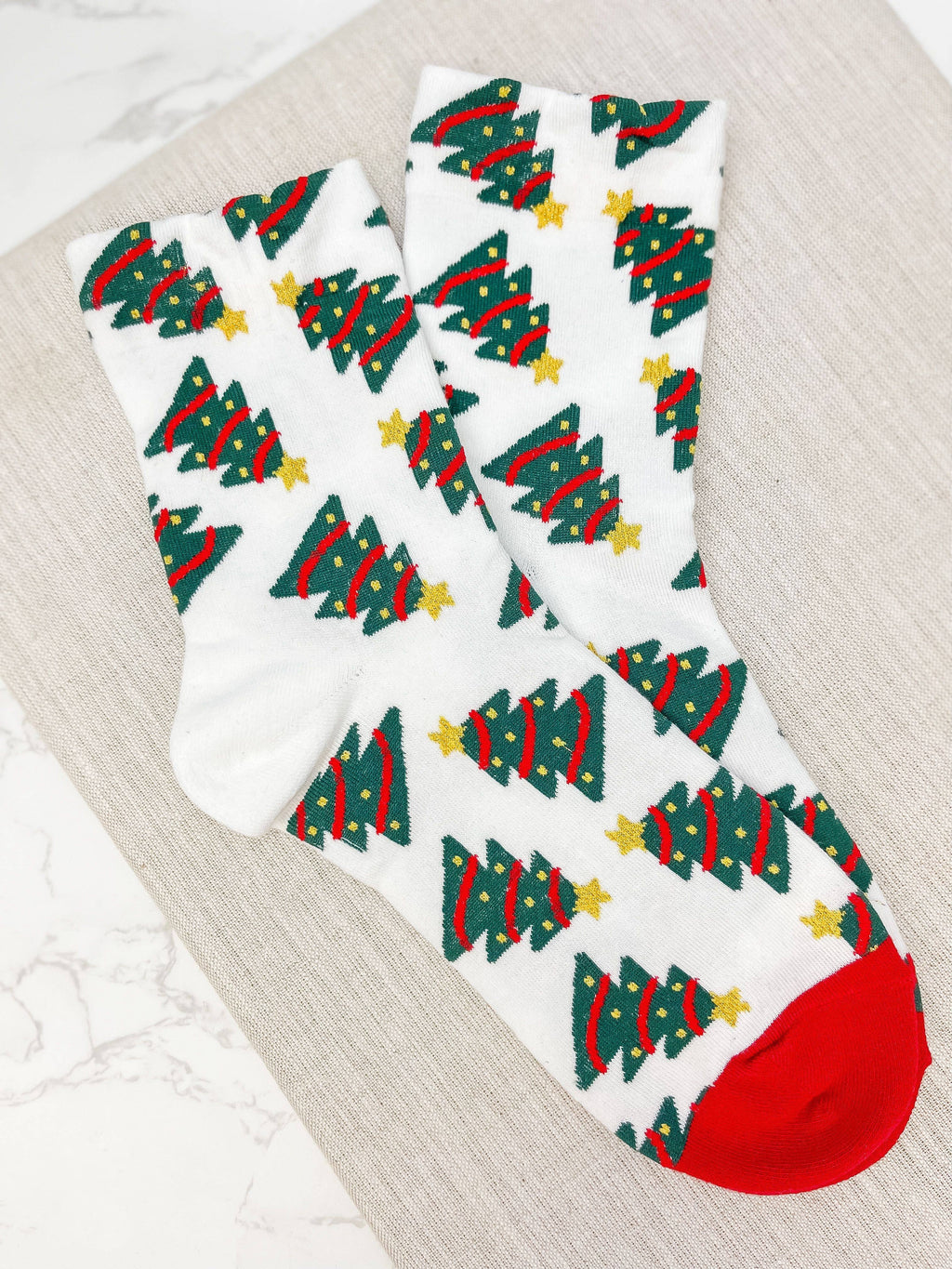 Holiday Crew Socks - Christmas Tree-Apparel & Accessories-Kate & Kris