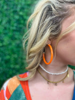 Hoop Earrings - Orange-Apparel & Accessories-Kate & Kris