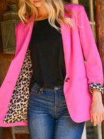 Hot pink leopard lined blazer-womens blazer-Kate & Kris