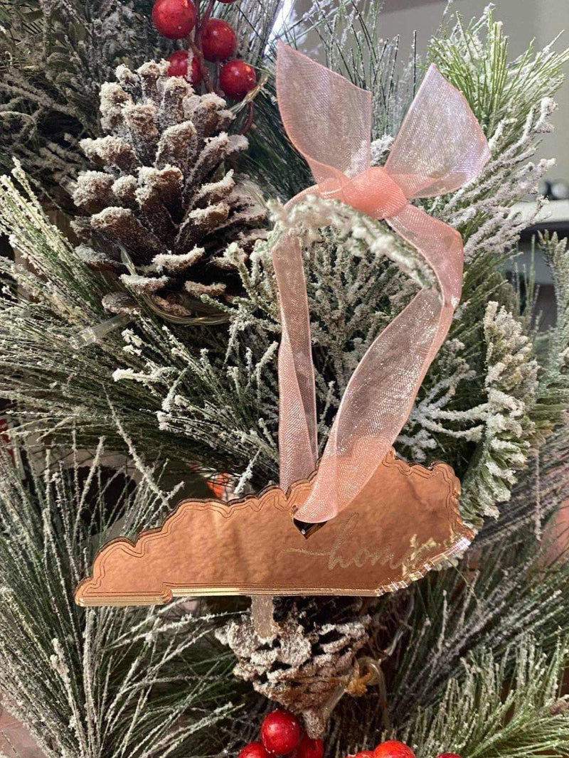Kentucky Rose Gold Mirrored Ornament-ornament gifts-Kate & Kris