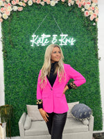 Lavender Leopard Lined Blazer-womens blazer-Kate & Kris