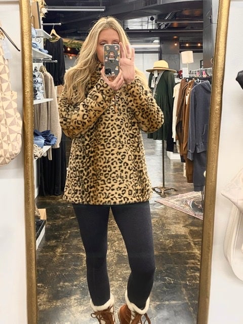 Leopard Lux Faux Fur Pullover-Pullover-Kate & Kris