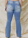 London High Rise Flare In Medium Wash Curvy-Jeans-Kate & Kris