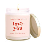 Love You Soy Candle-Apparel & Accessories-Kate & Kris
