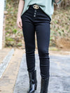 Midnight Button Fly Skinny Jeans - Black-Kate & Kris
