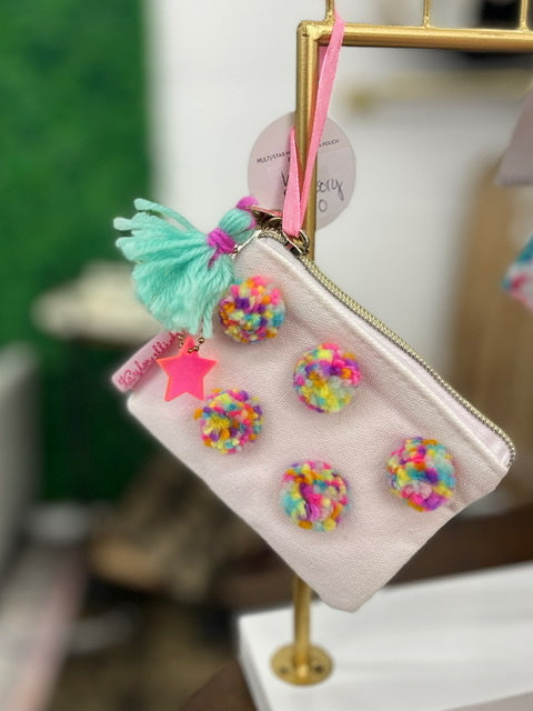 Mini Pom Keychain Pouch-Apparel & Accessories-Kate & Kris