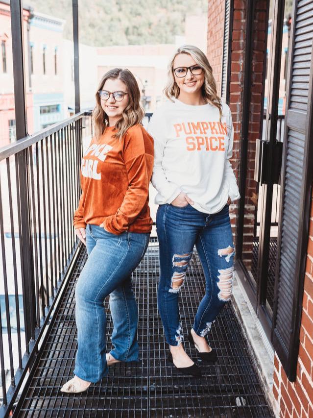 Pumpkin Spice Graphic Corded Ivory Sweatshirt-Sweater-Kate & Kris