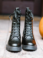 Renley Black Combat Boots-Kate & Kris