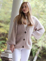 Seasons Button Up Light Mink Cardigan-Sweaters-Kate & Kris