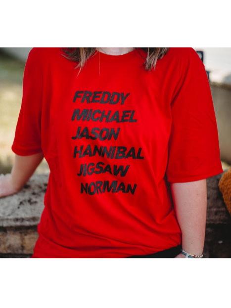 Slasher Tee - Red-tshirt-Kate & Kris