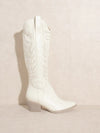 THE SAMARA EMBROIDERED TALL BOOT -WHITE-cowgirl boots-Kate & Kris