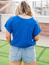 The Adrienne Top - Blue and White-Womens tops-Kate & Kris
