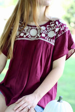 The Adrienne Top - Maroon and White-Womens tops-Kate & Kris