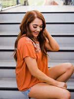 The Adrienne Top - Orange and White-Womens tops-Kate & Kris