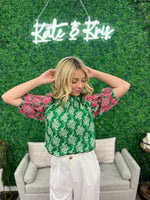 The Emmy Floral Embroidered Puff Sleeve Top-Kate & Kris