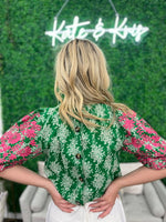 The Emmy Floral Embroidered Puff Sleeve Top-Kate & Kris
