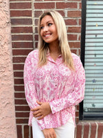 The Lily Pink Button Up Top-Kate & Kris