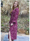 To Be Loved Floral Print Wrap Midi Dress-Kate & Kris