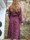 To Be Loved Floral Print Wrap Midi Dress-Kate & Kris