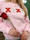 XOXO Chenille Patch Valentine’s Sweatshirt-Kate & Kris